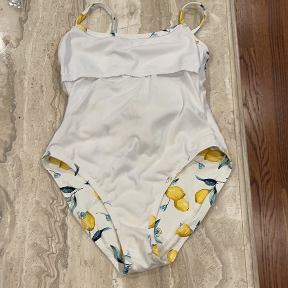 🍋  lemon Straight Neck textured One Piece NWOT - Picture 11 of 16